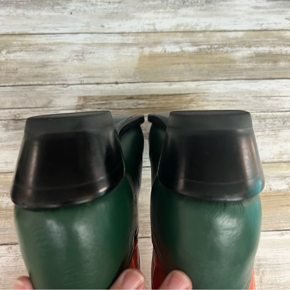 Ferrini Green Orange Leather Cowboy Boots Western Pointed Toe Women’s 7 - Picture 12 of 12
